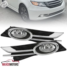 Fog Lights Fits 2014-2016 Honda Odyssey Clear Driving Bumper Lamps+Switch+Bezels