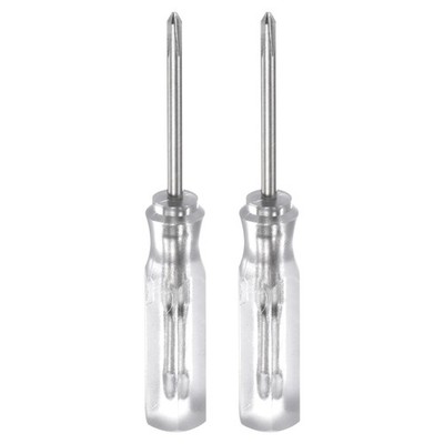 2Stke PH0 Mini Phillips Schraubendreher 1,5mm Magnetischer Kreuzkopf,Transparent
