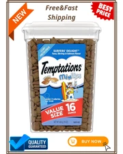 Temptations MixUps Crunchy and Soft Cat Treats Surfer's Delight Flavor, 16 oz...