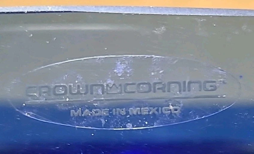 Crown Corning Cobalt Blue Glass 11.25" Chip & Dip Bowl, 2 Compartment, Mint, New - Image 2 of 2