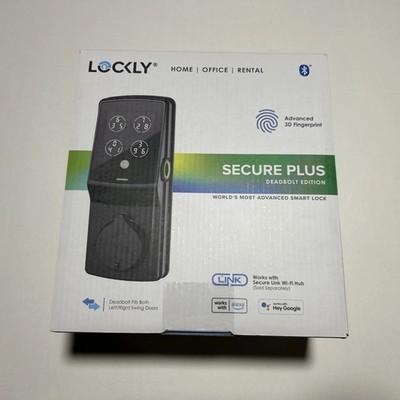 Lockly Secure Plus Deadbolt Smart Fingerprint Lock Matte Black PGD728FMB New