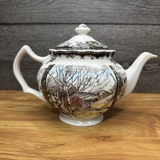 VTG Johnson Bros China The Friendly Village Teapot Sugar Maples England
