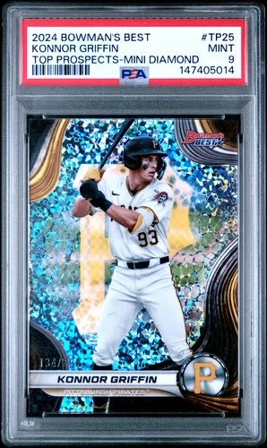 5014 Konnor Griffin 2024 Bowman's Best #TP-25 Mini-Diamonds Refractor /299 PSA 9