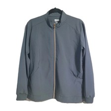 Scrubaid Scrub Jacket L Gray Tapered Fit Zip Four Way Stretch w Pockets