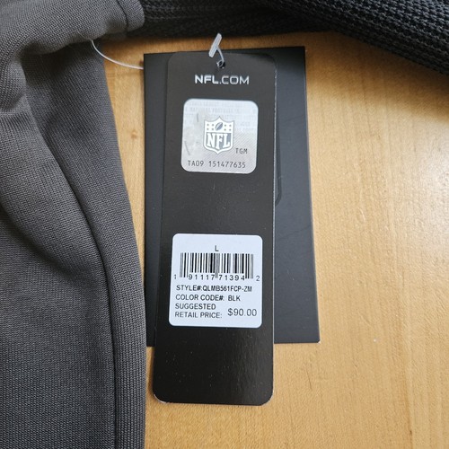 Carolina Panthers NFL Waffle Knit 1/4 Zip Pullover Long Sleeve Men's Large Black - Picture 7 of 19