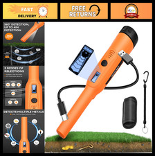 Rechargeable Waterproof Metal Detector Pinpointer Wand - 360  Detection, LED Lig