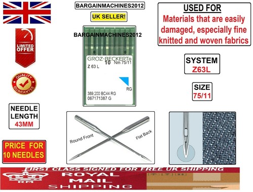 GROZ BECKERT Z 63 L GRÖSSE 75/11 VERWENDUNG FÜR STOFFE INDUSTRIENÄHMASCHINENNADEL - Bild 1 von 4