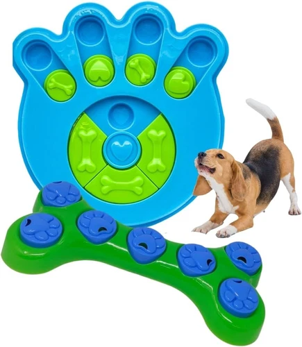 Interactive Dog Treat Puzzle Toys - (Bone + Paw Shape)