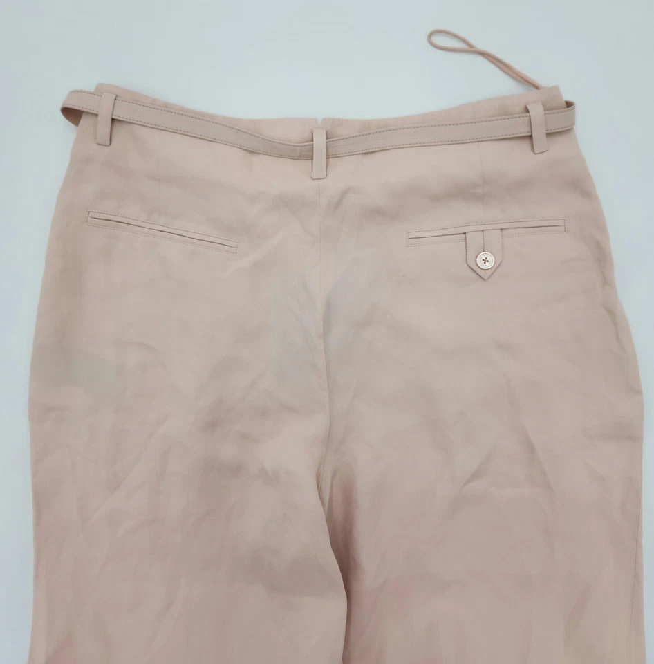 $1495 Ralph Lauren Púrpura Etiqueta Rubor Rosa Pierna Ancha Pantalones Hechos en Italia Talla 8 Foto 3 de 4