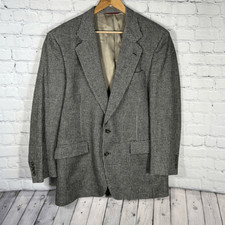 Jos A Bank Pure Camel Hair Houndstooth Blazer Sport Coat Made in the USA 42L