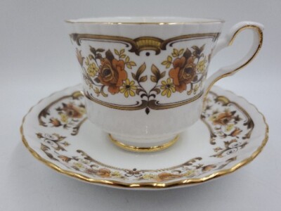 VTG Royal Stafford English Bone China Set Clovelly Tea Cup & Saucer Set NICE