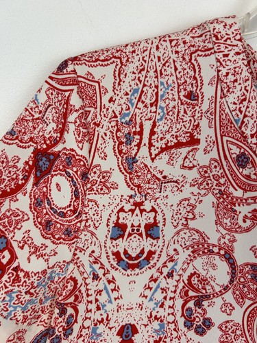Adrienne Vittadini Womens Dress Casual Size 2 Shift Print Zip Short Sleeve Red - Picture 4 of 10