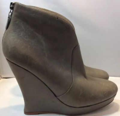 Leather Boots Bionica Ollie Wedge Bootie Alexandre Birman Grey