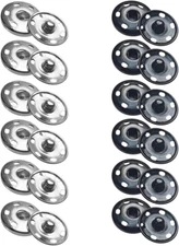12 Sets Metal Sew on Snap Buttons 25Mm Dia Snaps Fasteners Press Studs Buttons f