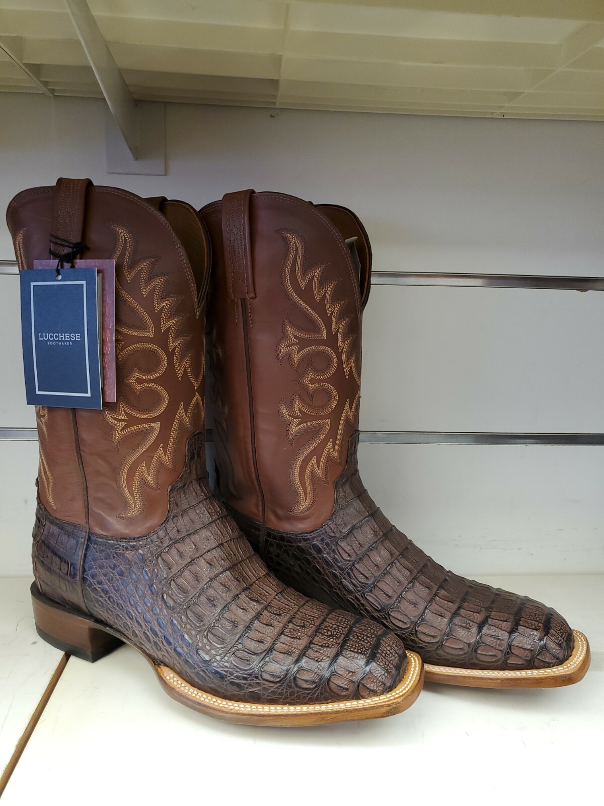 Hornback Caiman Belly Cowboy Boots 11.5 