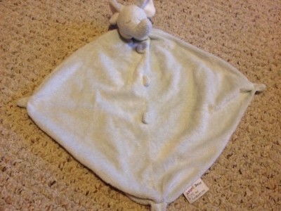 Angel Dear Boys Light Blue White ELEPHANT Soft Fleece Lovey Security Blanket