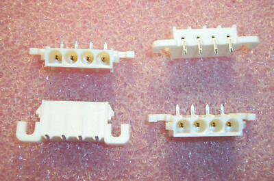 QTY (20) 4 POSITION R/A FLANGED MALE POWER HEADERS 6.35mm 3-350944-0 TYCO ROHS