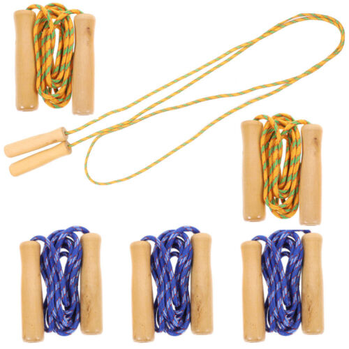 Set of 6 Kids Wooden Handles Jumping Rope for Fitness & Fun - ML - Picture 1 of 12