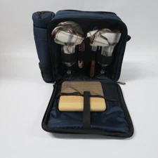 Picnic Time Original Picnic Time Bag Basket Chablis Navy Burgundy Plaid