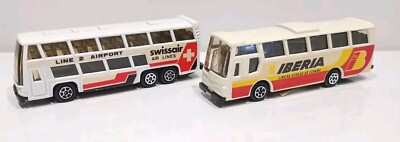 Rare Guiloy 1:87 Diecast Swissair & Iberia Airport Coaches Ref.2303 Spain c.1992