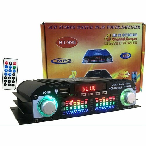 4-Kanal Endstufe Digital Verstärker DC12v Bluetooth 5.0 Auto PKW AMP Subwoofer - Picture 5 of 14