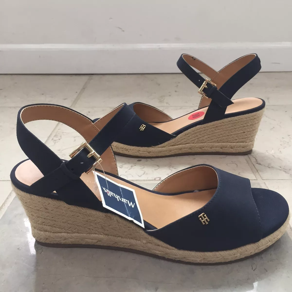 tommy hilfiger Sz 10 Navy Blue Open Espadrilles | eBay