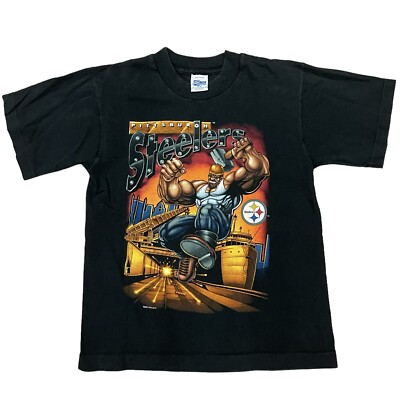 Vintage Pittsburgh Steelers 1994 Salem Sportswear Superhero T