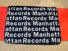 Manhattan records Tokyo Japan - cotton freece blanket blue white 36x26 — photo 1