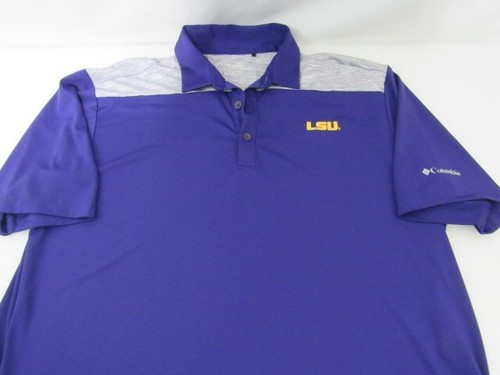 Columbia LSU Golf Purple Gray Polo 