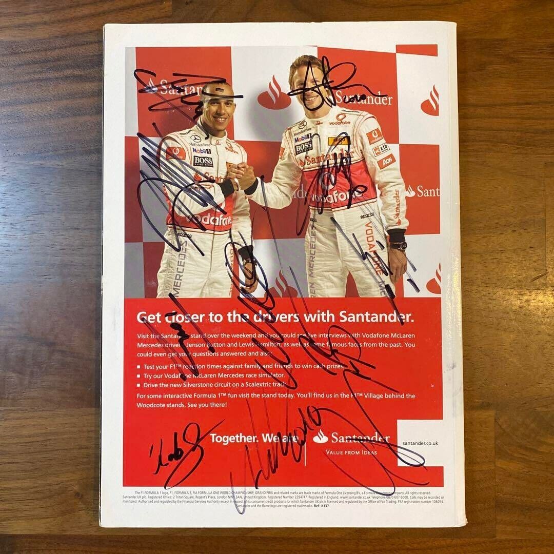 【直筆サイン多数】2010年 F1 イギリスGP 公式プログラム F1 Drivers Autographs 2010 F1 British Grand Prix Official