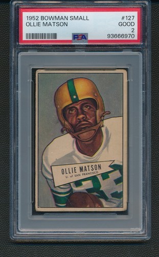 1952 Bowman Small Ollie Matson H.O.F. #127 PSA 2!