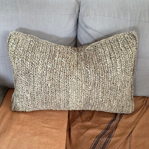 Raffia Cushion Cover - 40x60cm LUMBAR Brand New Boho Scandi Coastal Home Decor - Picture 3 of 3