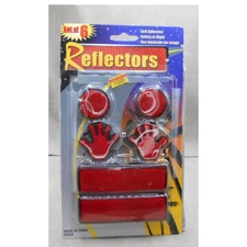 Sterling Self-Adhesive Red Reflectors 6PC Set Night Safety Bike Auto Backpack