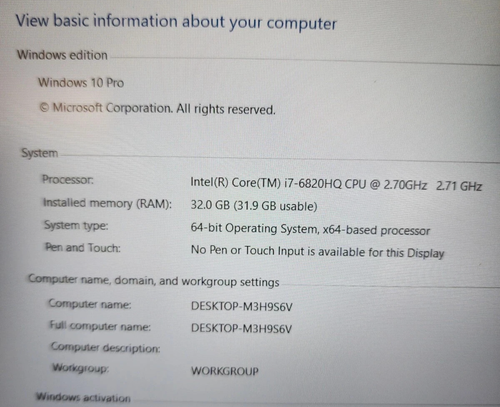 LENOVO THINKPAD P50 Intel Core i7-6820HQ 2.70GHz 32GB RAM 256GB SSD WIN 11P - Bild 4 von 6