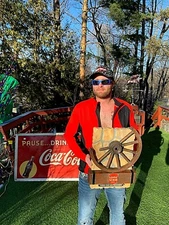 Vintage Texas Lone Star Beer Wagon Wheel Western Advertising Sign Pearl Jax 