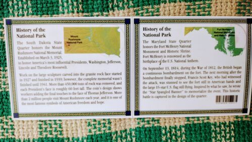 LOT OF # 2 GOLD STATEHOOD QUARTERS MARYLAND & SOUTH DAKOTA HISTORIC SHRINE - Picture 2 of 14