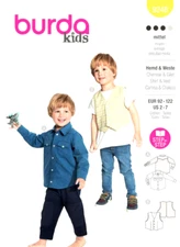 Burda 9248 Boy's Shirt & Vest   Size 2-7  Sewing Pattern NEW!