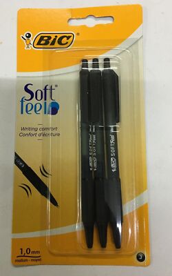 #Kugelschreiber Schwarz BIC | 4er Pack Einziehbar Weich | 1,0 mm Mittel | Biros