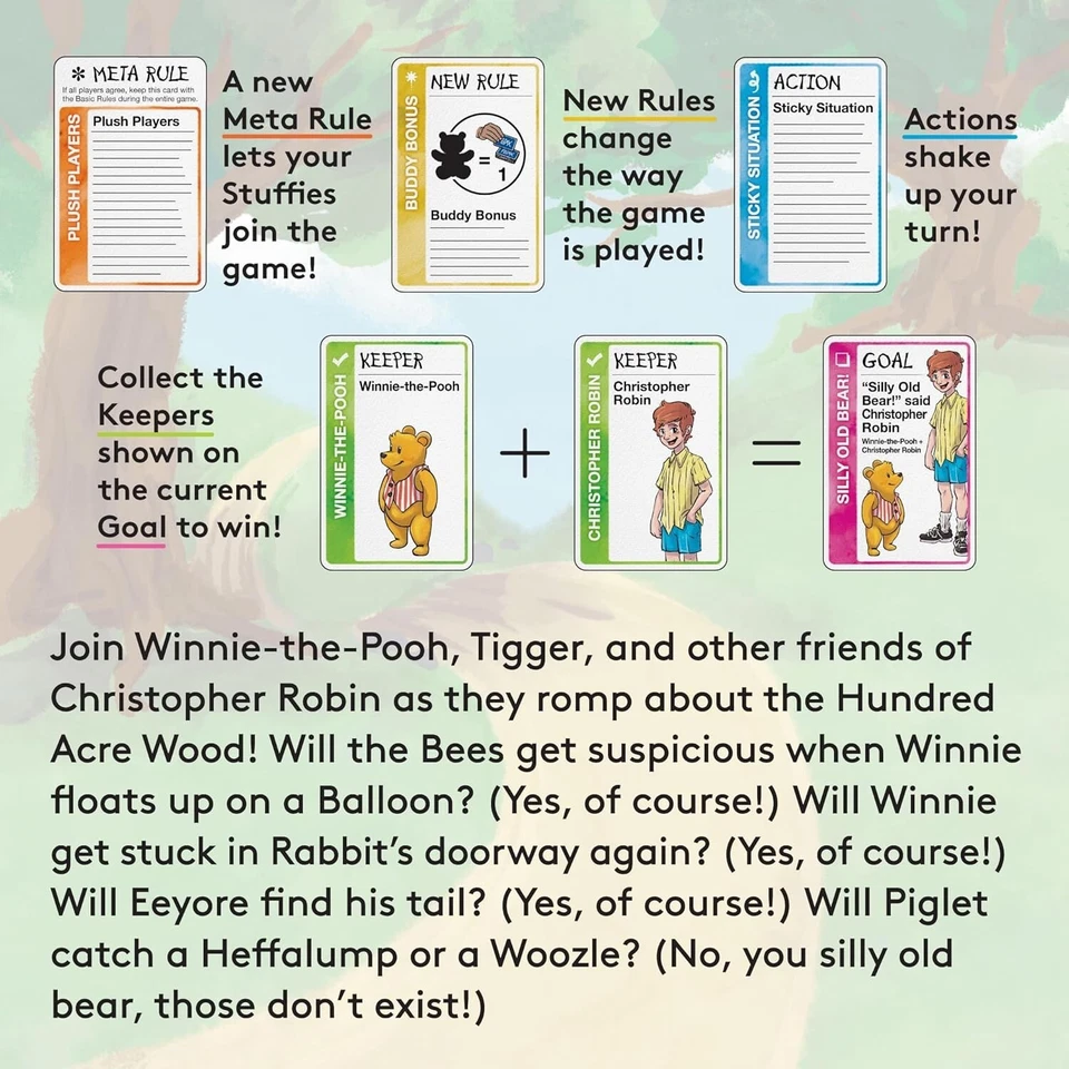 Hundred Acre Wood Fluxx Card Game Looney Labs Family Winnie The Pooh Free Ship - Image 4 of 4