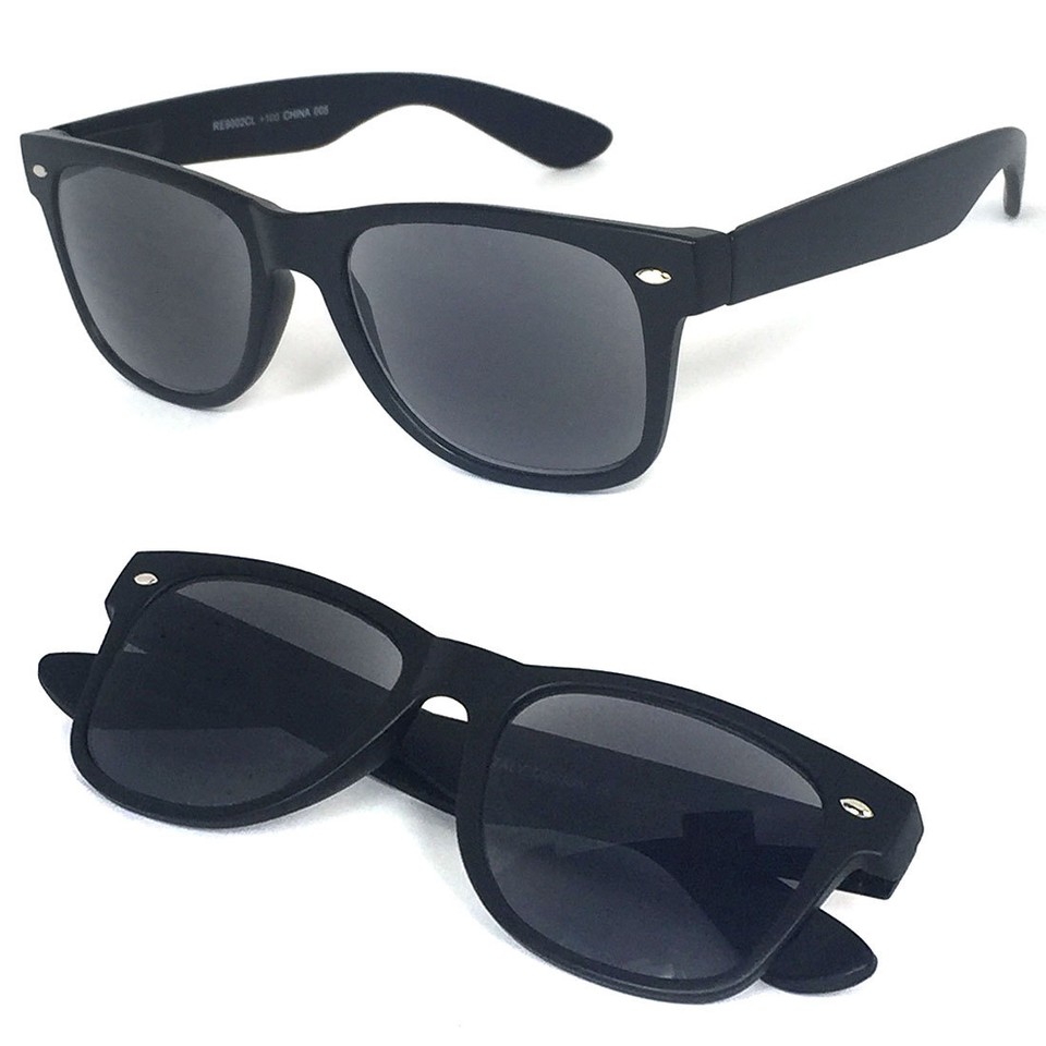 Retro Square Frame Magnified Reading Sunglasses - 1 Or 2 Pair, UV400, Tinted Lenses 10 thumbnail image