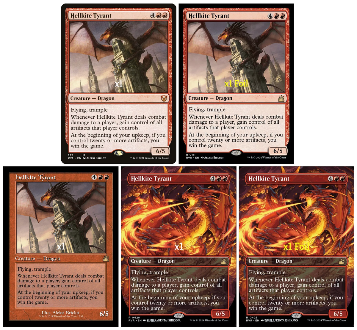 MTG C21 RVR Hellkite Tyrant MINT (SELECT) | eBay