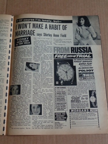 Today Magazine 21 March 1964 Shirley Ann Field cover (Gerry & Pacemakers) - Picture 6 of 6