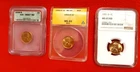 1939-S MS67 RD, 1950-D MS65 RD, 1951-D MS65 RD Lincoln Pennies