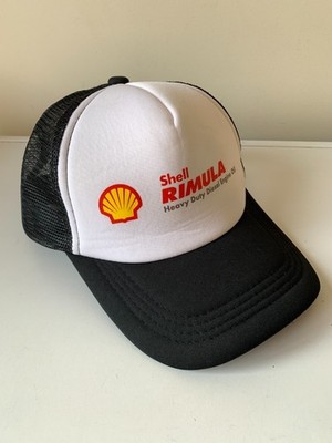 Shell Rimula Fuel/Oil Hat Cap Black White Mesh Trucker Hat Adjustable Snapback