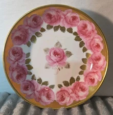 Vtg Royal Chelsea Cabbage Pink Rose Gold Leaves Bowl English Bone China England