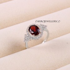 Natural Garnet , 925 Sterling Silver, Garnet Ring, Promise Ring, Gift Her