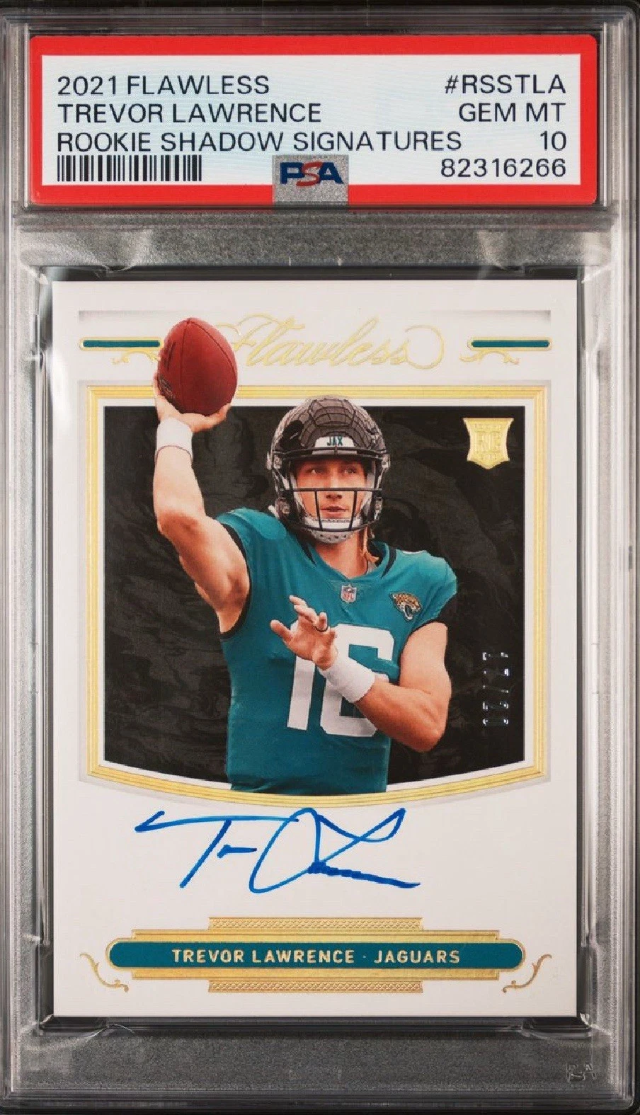 Trevor Lawrence Panini Flawless Rookie Shadow Signatures #RSSTLA Base