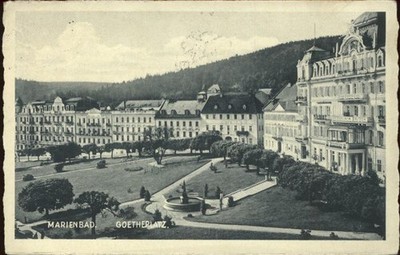 Mariánské Lázně Czech Republic Bohemia Goetheplatz fountain Bohem 
