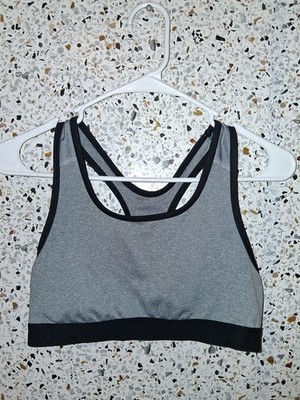 Women's Danskin Now Sports Bra Size Medium Gray & Black 