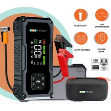 CAR JUMP STARTER TYRE INFLATOR PACK BOOSTER BATTERY CHARGER POWER BANK LED UK